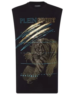 Cotton Dotted T-shirt Round Neck Sleeveless Lamina Tiger