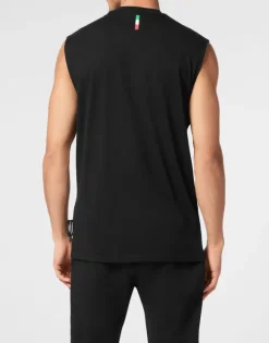 Cotton Dotted T-shirt Round Neck Sleeveless Lamina Tiger