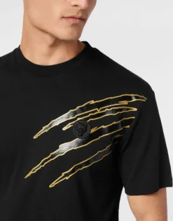 Cotton T-shirt Round Neck SS Lamina Scratch