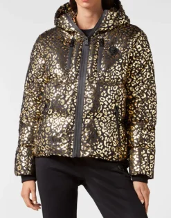 Nylon Puffer Jacket Leopard