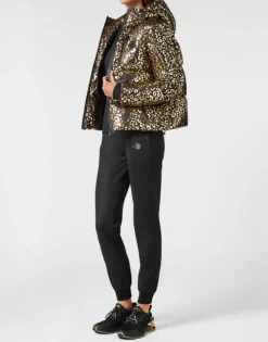 Nylon Puffer Jacket Leopard