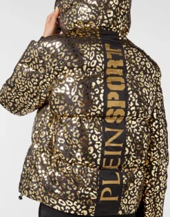Nylon Puffer Jacket Leopard