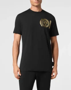 Plein Sport Cotton T-shirt Round Neck SS Lamina Tiger