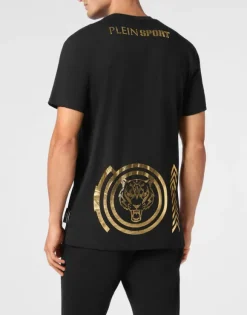 Plein Sport Cotton T-shirt Round Neck SS Lamina Tiger