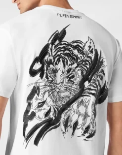 Plein Sport Cotton T-shirt Round Neck SS Tiger