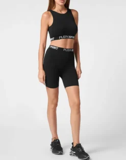 Rib Seamless Biker Shorts Logo