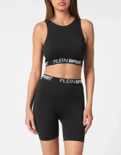 Rib Seamless Training Sport Bra Logo