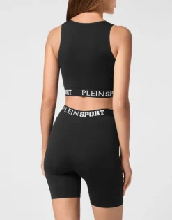 Rib Seamless Training Sport Bra Logo