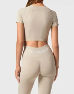 Seamless Cropped T-shirt V-Neck SS Logo