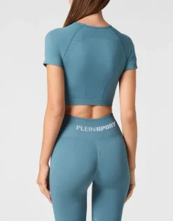 Seamless Cropped T-shirt V-Neck SS Logo