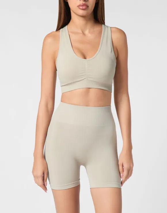 Seamless Wide Straps Sport Bra Logo