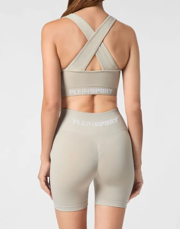 Seamless Wide Straps Sport Bra Logo