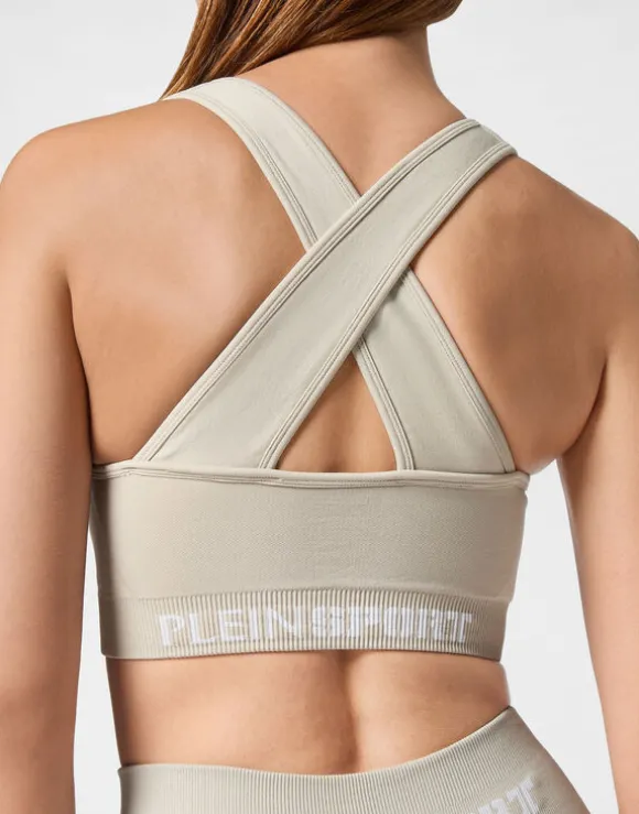Seamless Wide Straps Sport Bra Logo