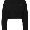 Sponge Cropped Sweatshirt Round Neck LS