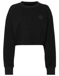 Sponge Cropped Sweatshirt Round Neck LS