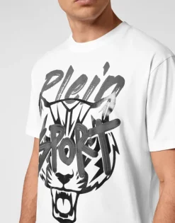 T-shirt Round Neck Stencil Tiger Street Fighter